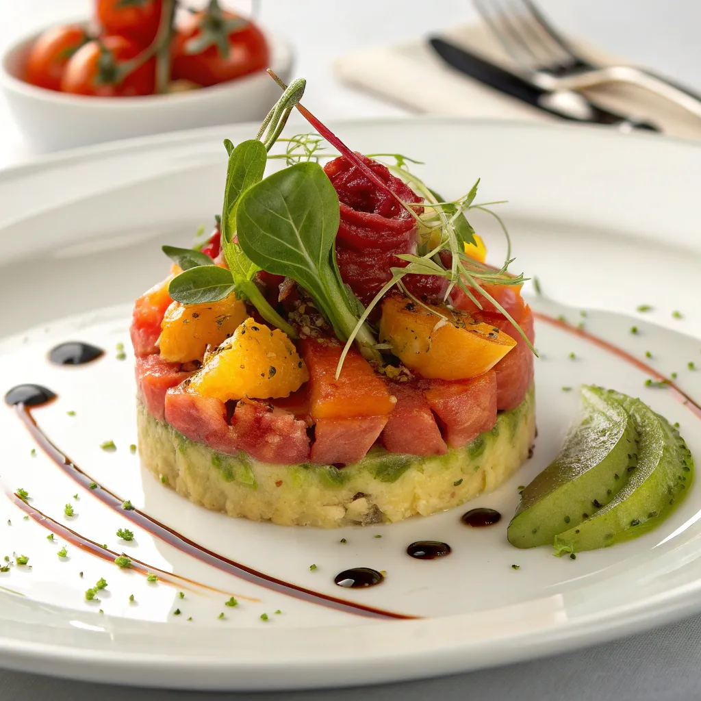 Gourmet dish on a SELARIONT plate